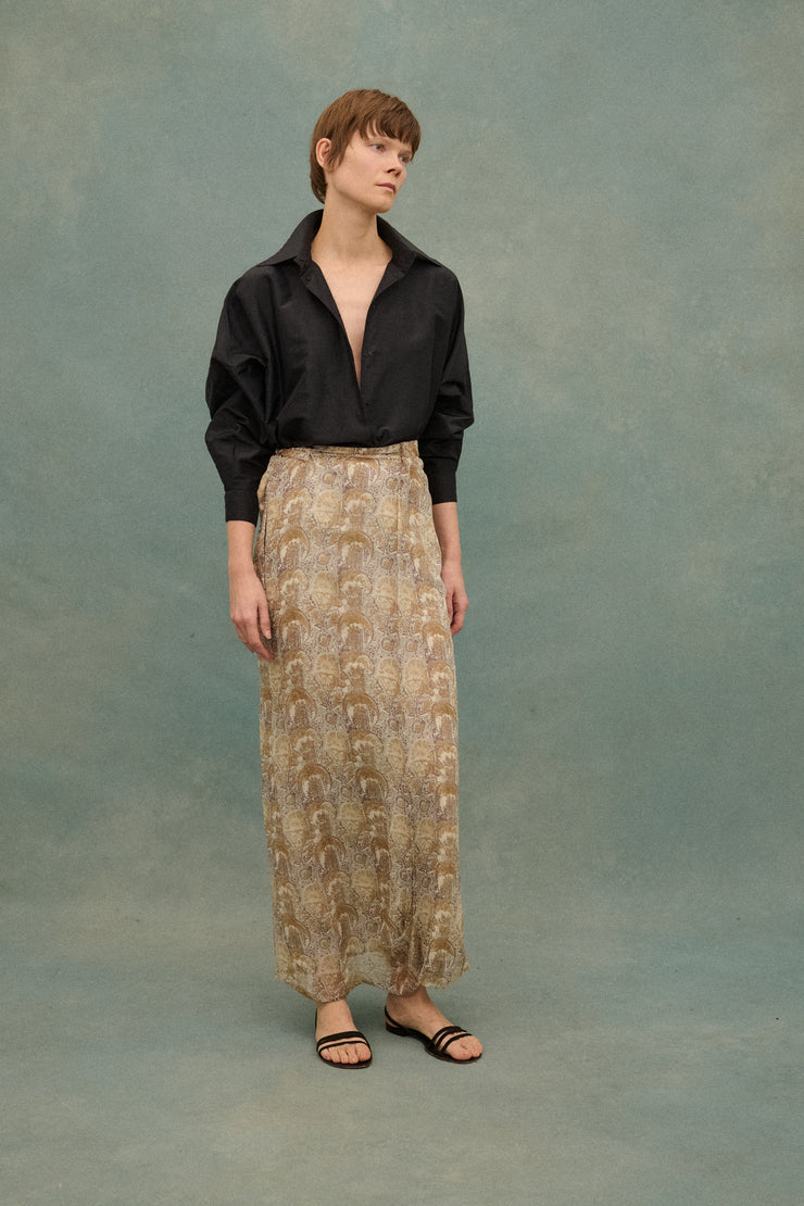 Dries Van Noten Printed Silk Skirt - Desert Vintage