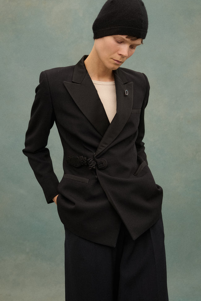 JPG Black Pankou Knot Coat - Desert Vintage