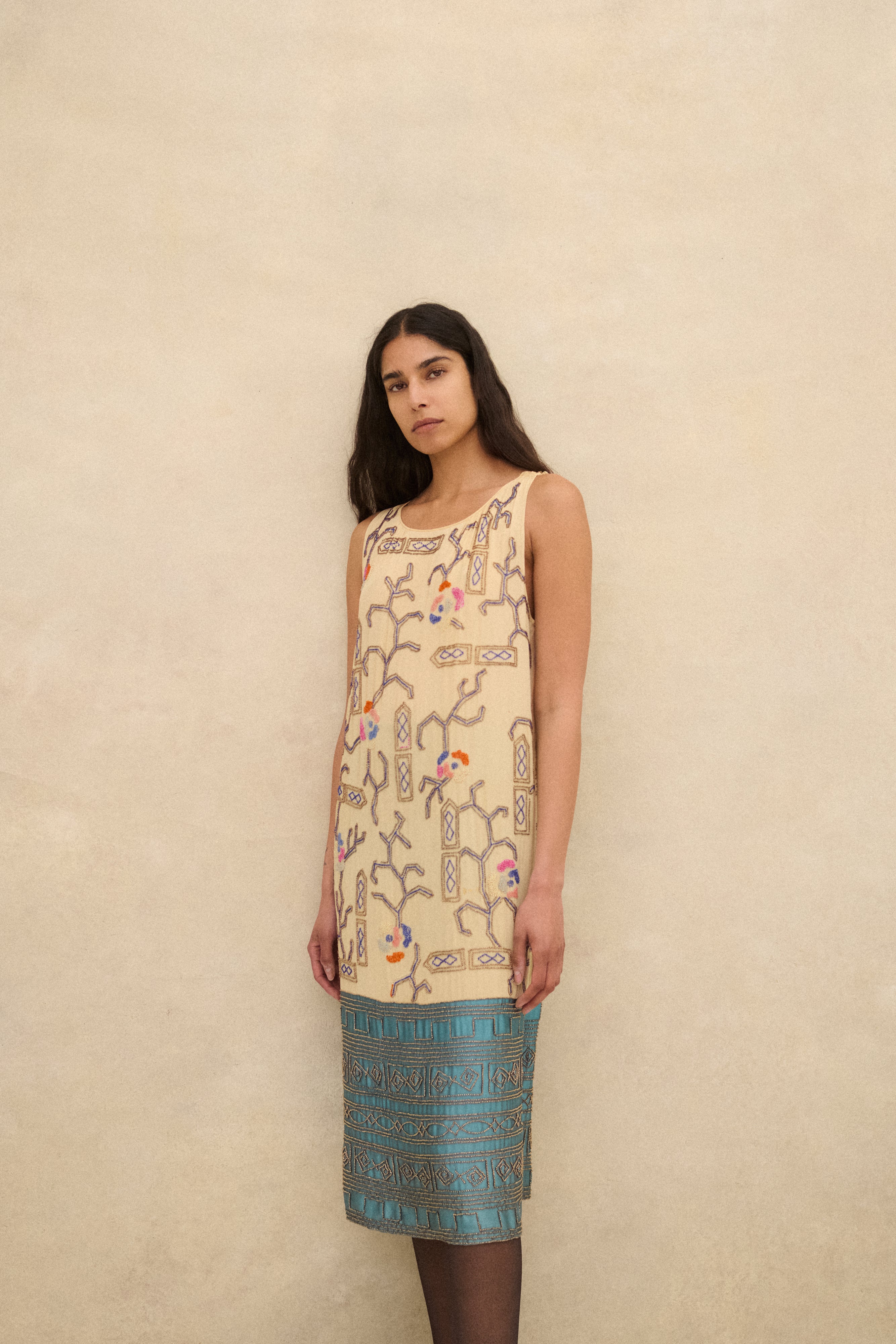 1920s Beaded Silk Dress - Desert Vintage