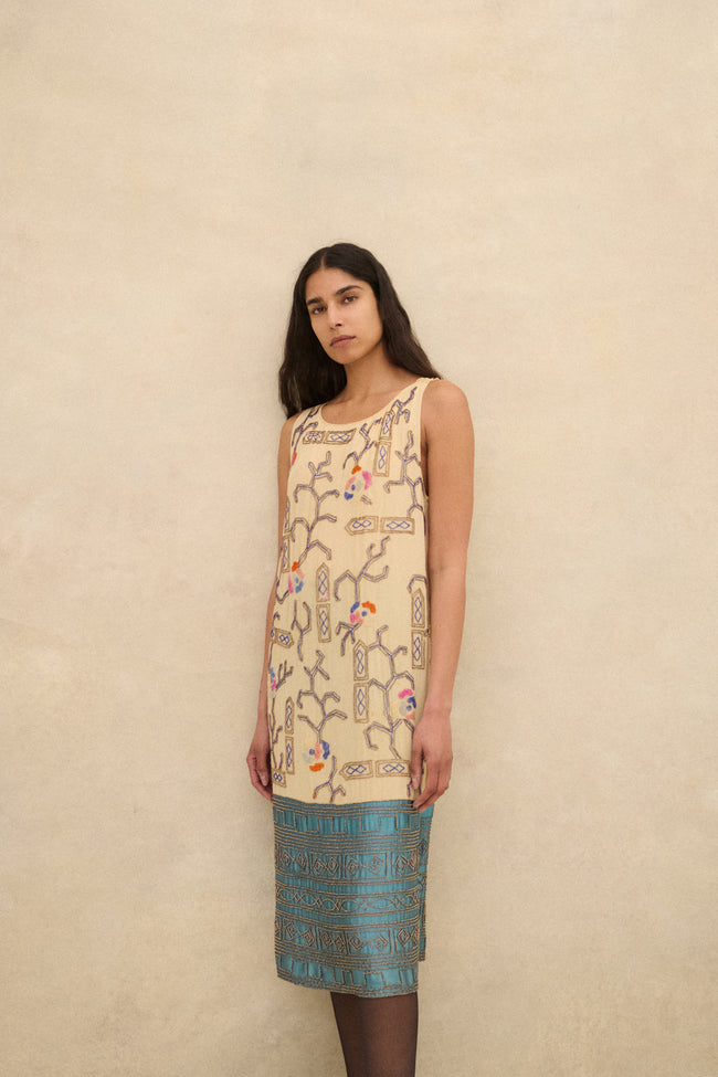 1920s Beaded Silk Dress - Desert Vintage