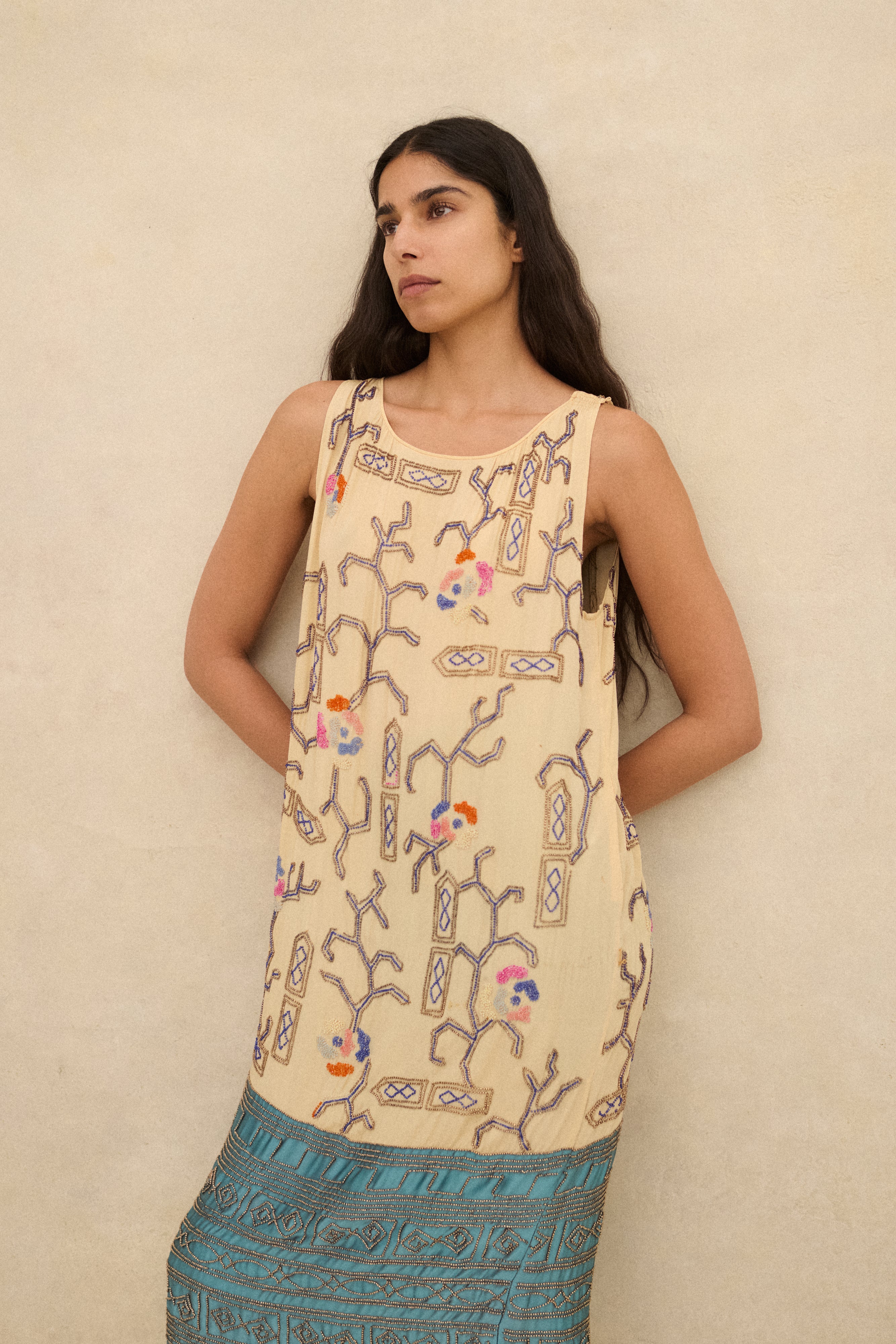 1920s Beaded Silk Dress - Desert Vintage