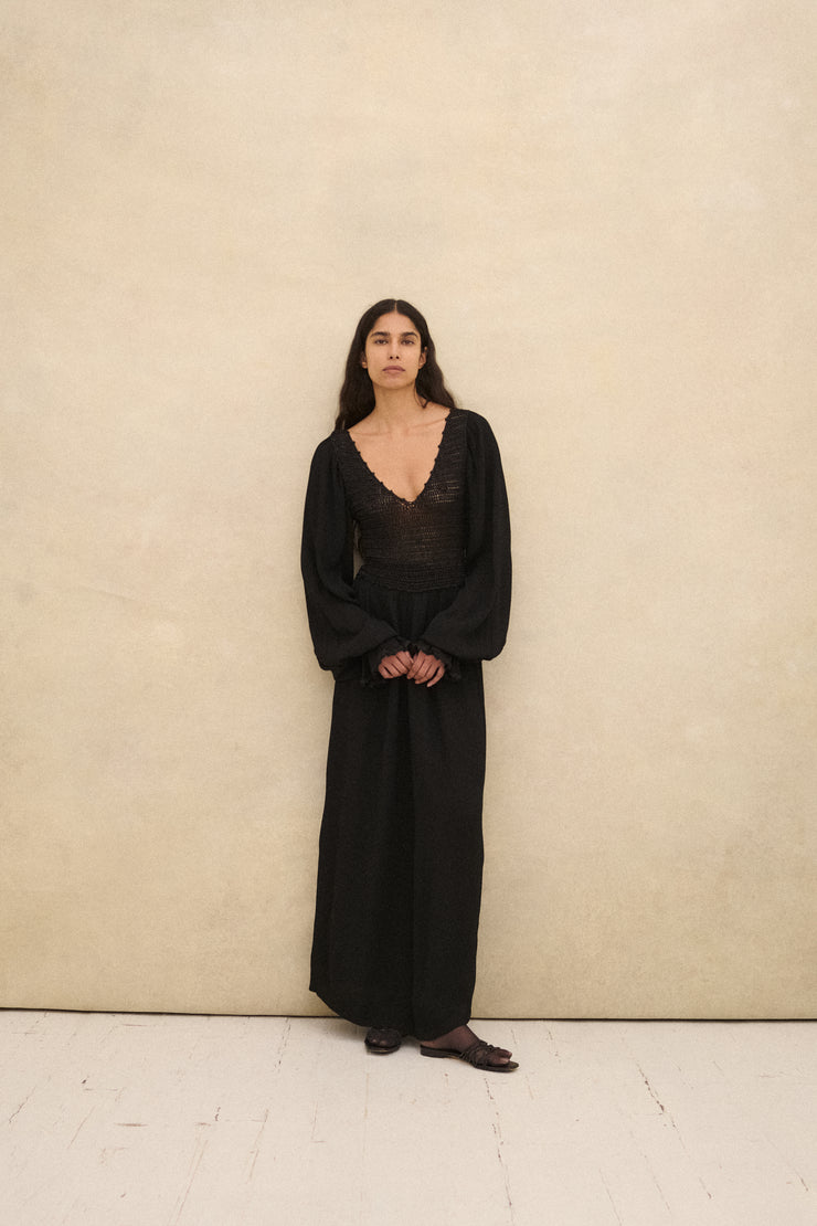 1970s Crochet Black Dress - Desert Vintage