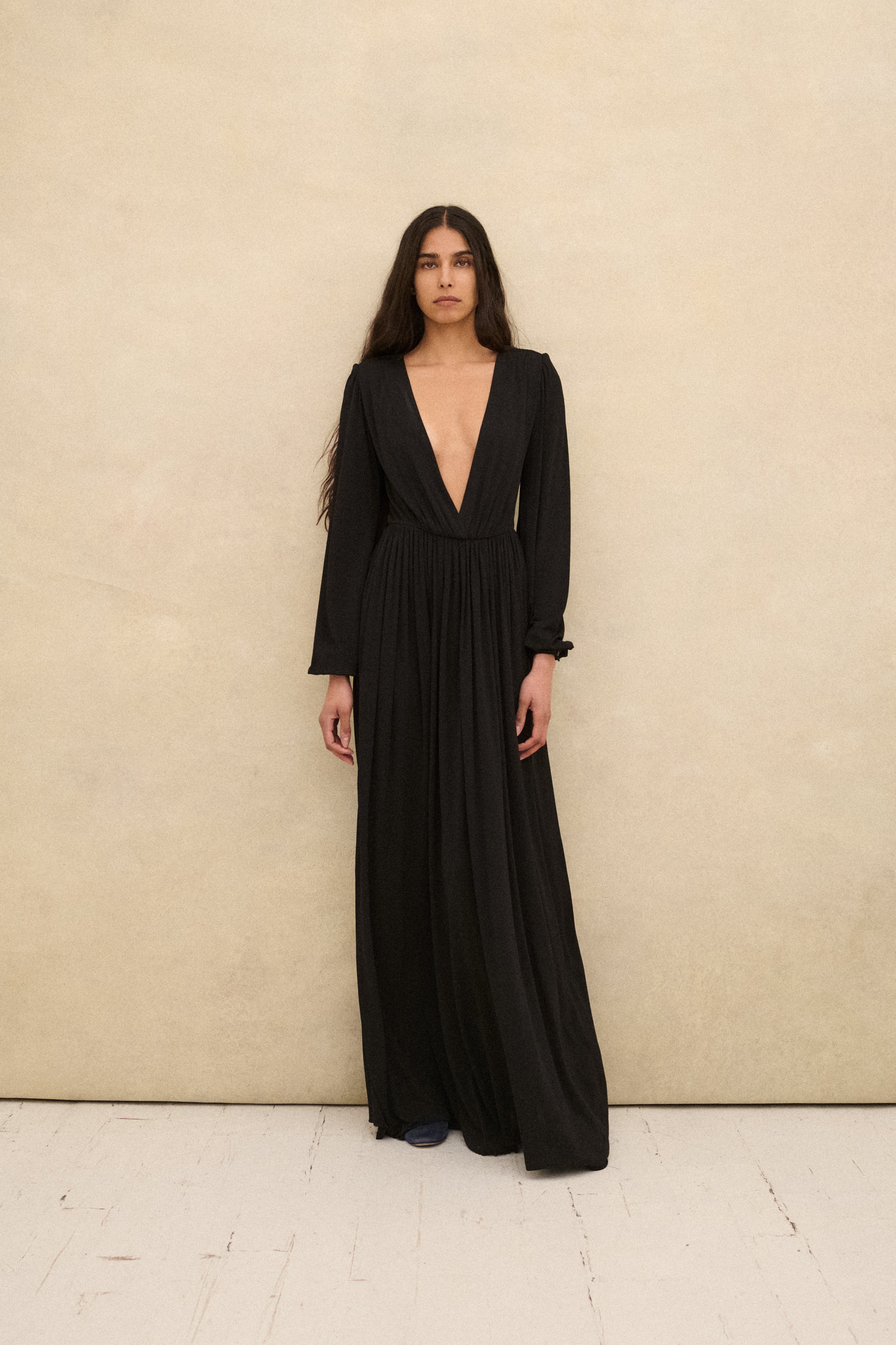 Ysl Black Jersey Gown - Desert Vintage