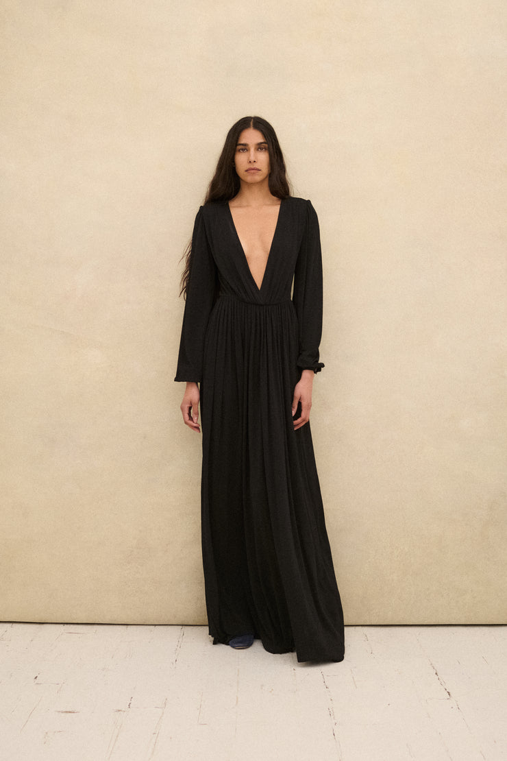 Ysl Black Jersey Gown - Desert Vintage