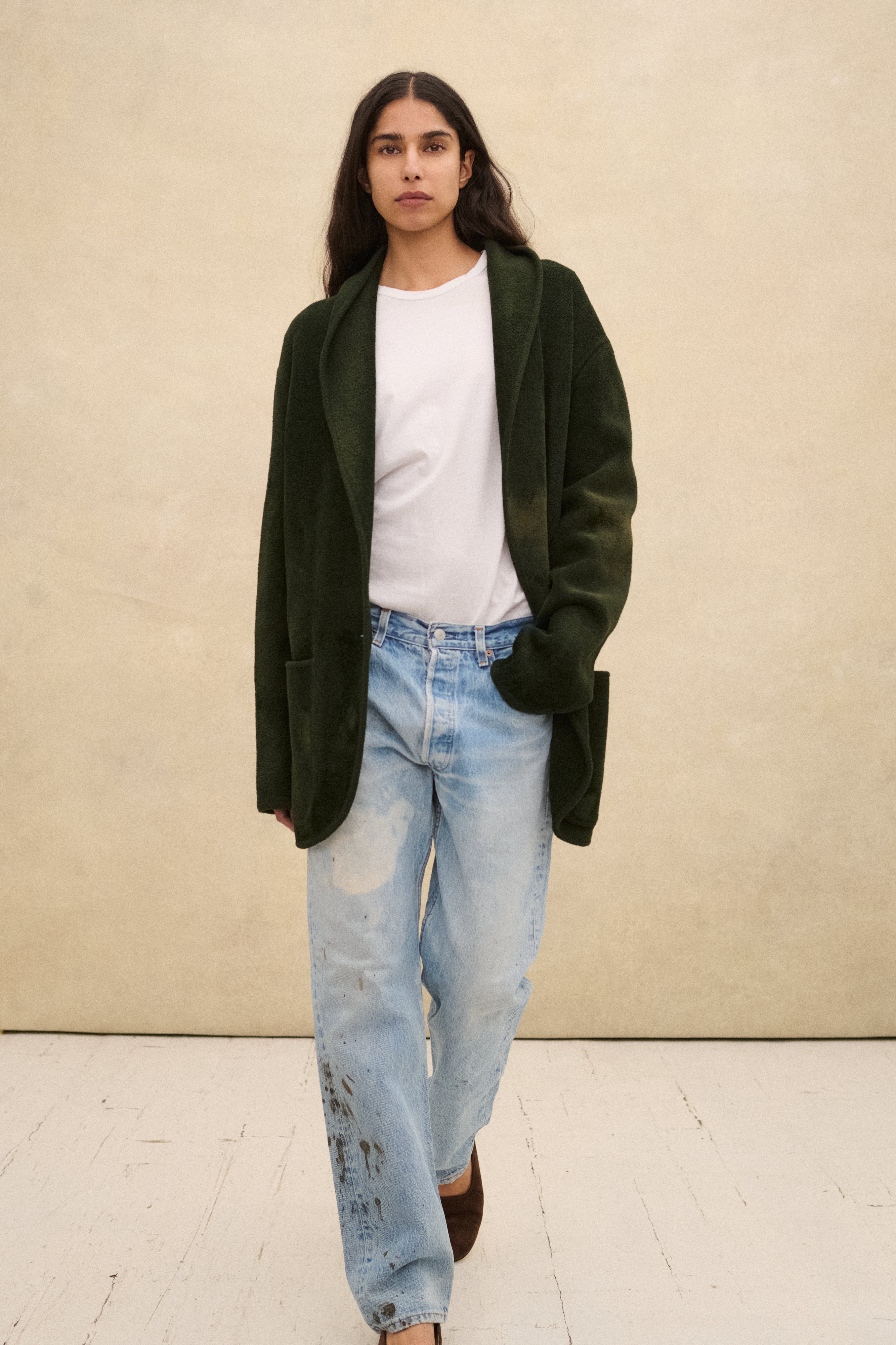 Alaia Green Chenille Coat - Desert Vintage