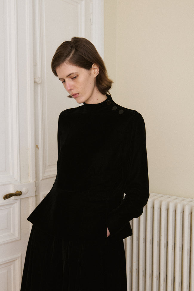 Valentino Black Velvet Skirt - Desert Vintage
