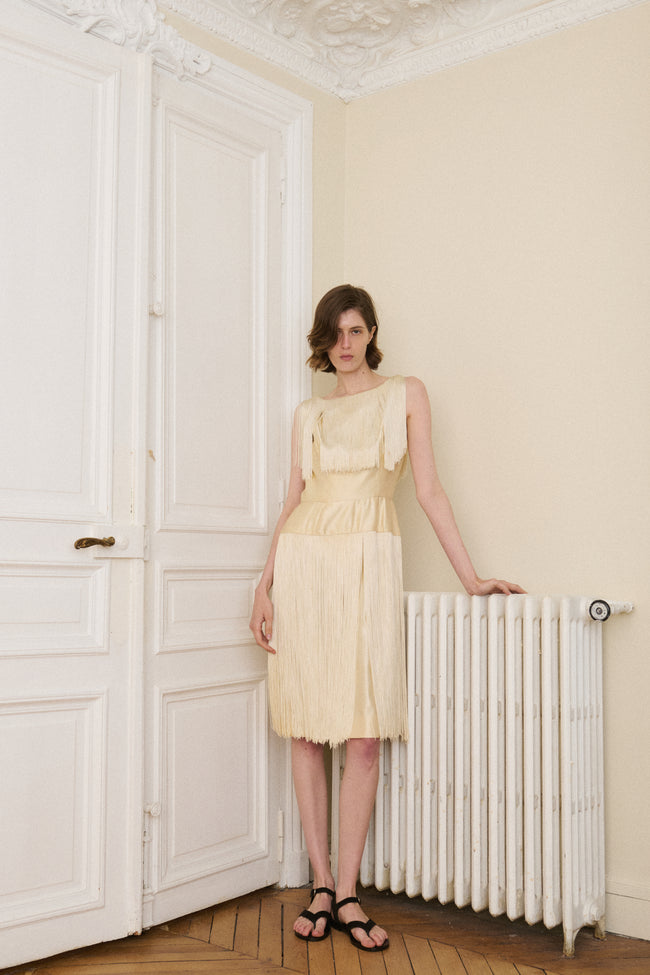 1950s Silk Fringe Dress - Desert Vintage