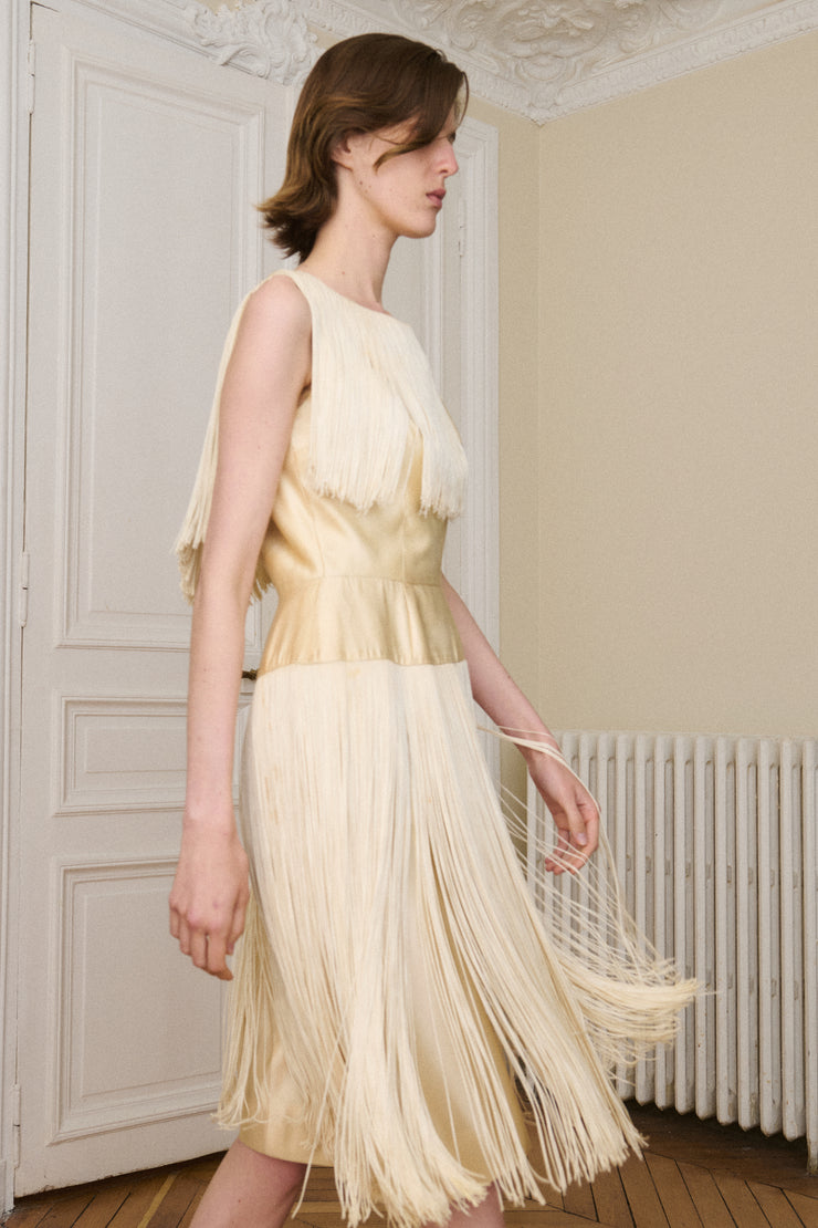 1950s Silk Fringe Dress - Desert Vintage