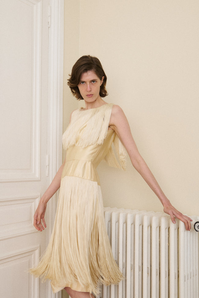 1950s Silk Fringe Dress - Desert Vintage