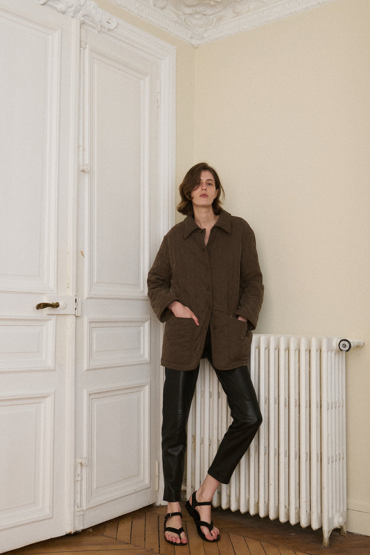Hermes Brown Quilted Coat - Desert Vintage