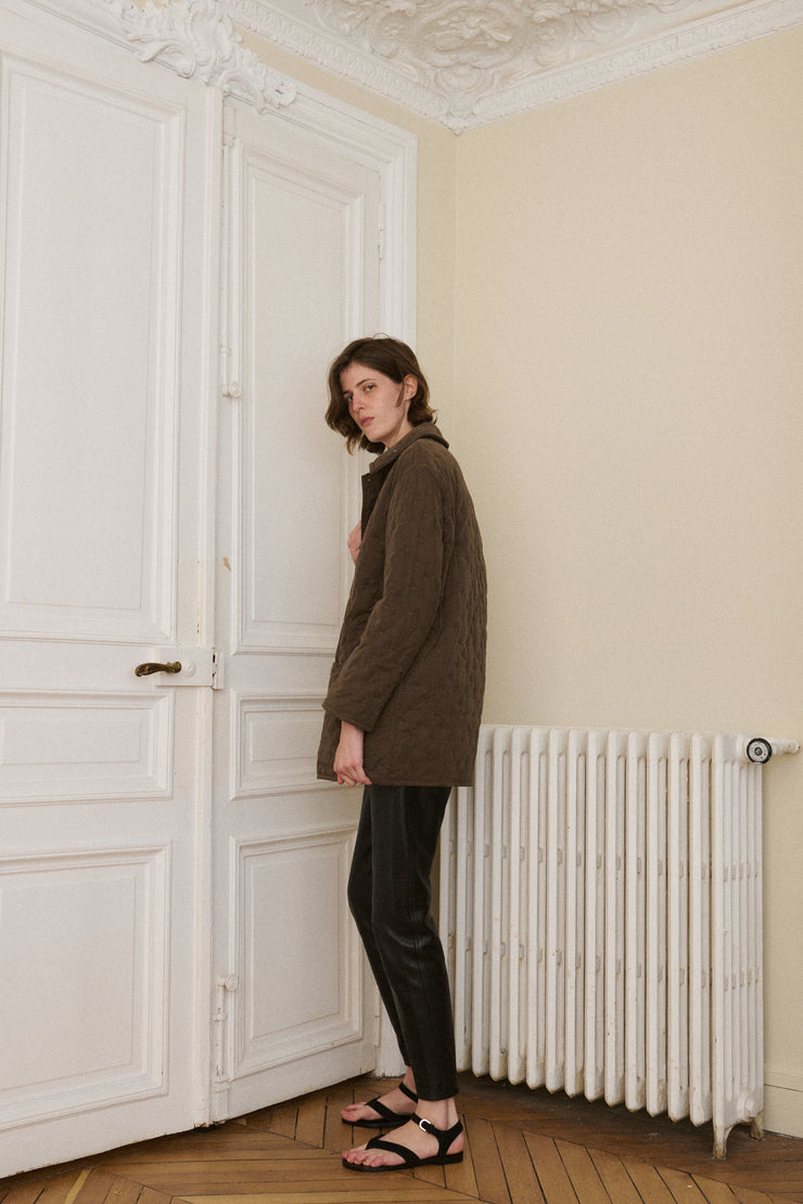 Hermes Brown Quilted Coat - Desert Vintage