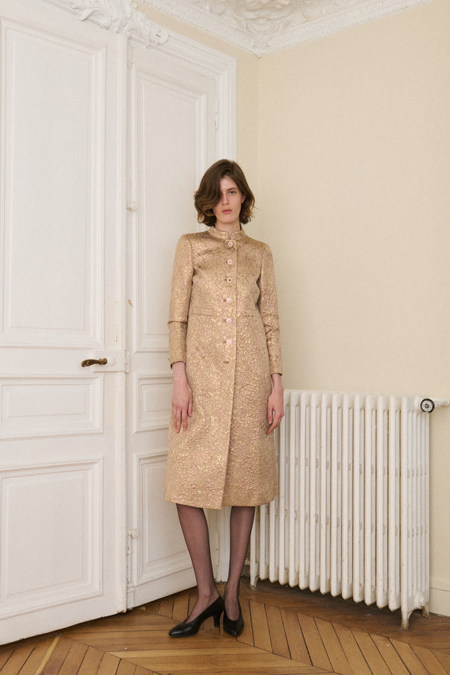 Ysl Brocade Coat - Desert Vintage