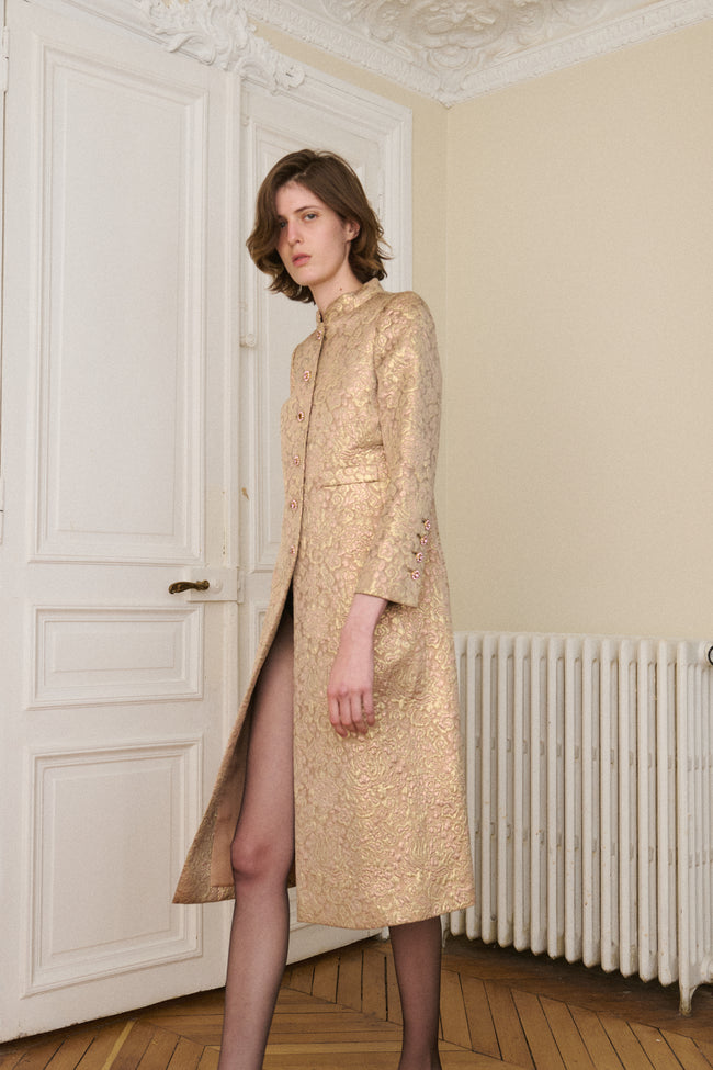 Ysl Brocade Coat - Desert Vintage