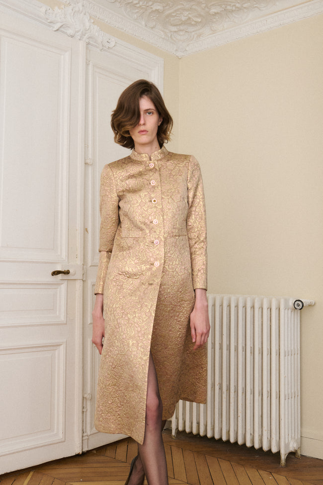 Ysl Brocade Coat - Desert Vintage