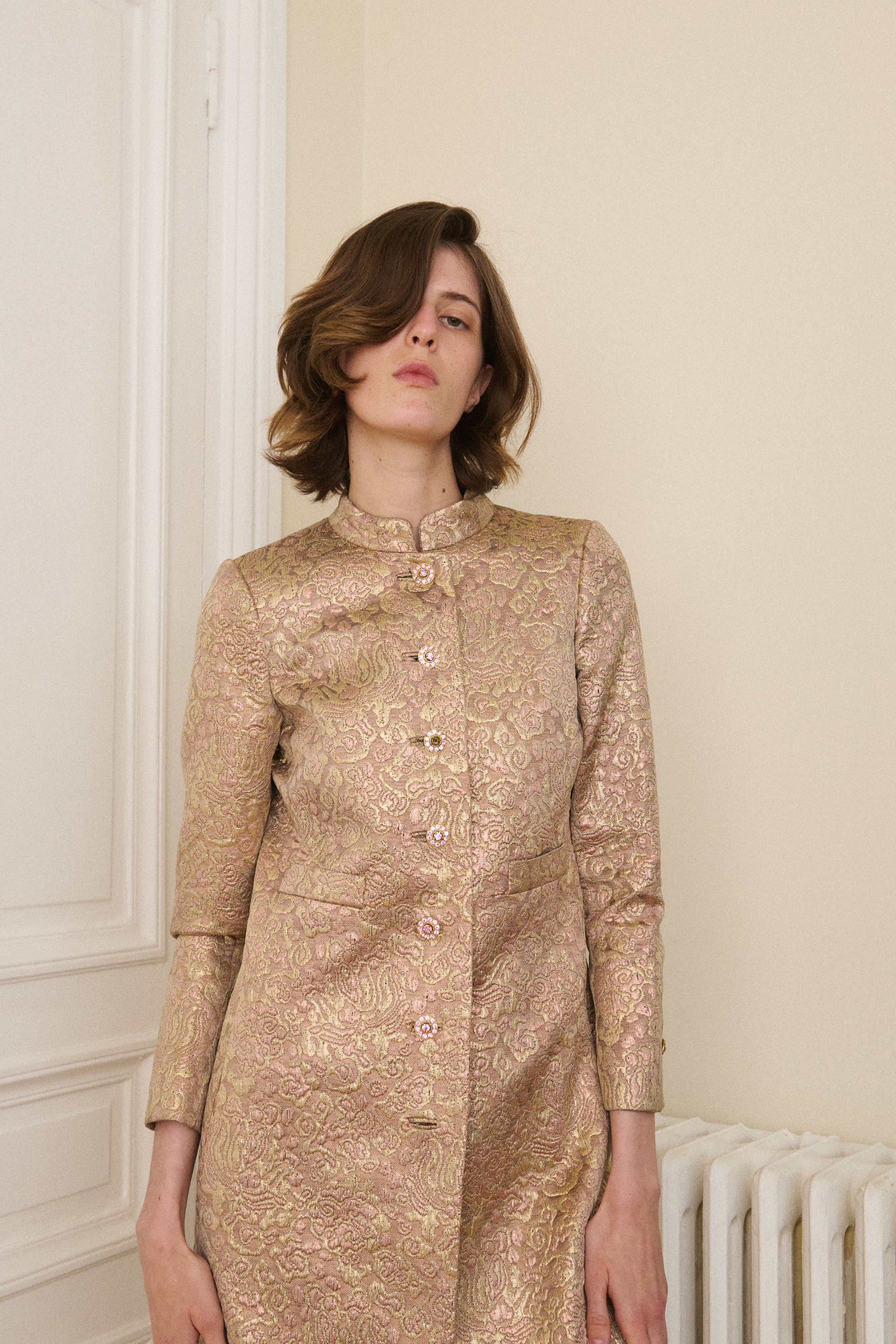 Ysl Brocade Coat - Desert Vintage
