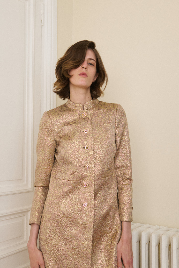 Ysl Brocade Coat - Desert Vintage