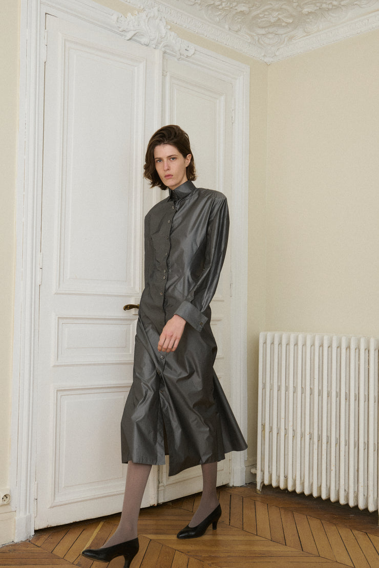 Alaïa Gunmetal Silk Dress - Desert Vintage
