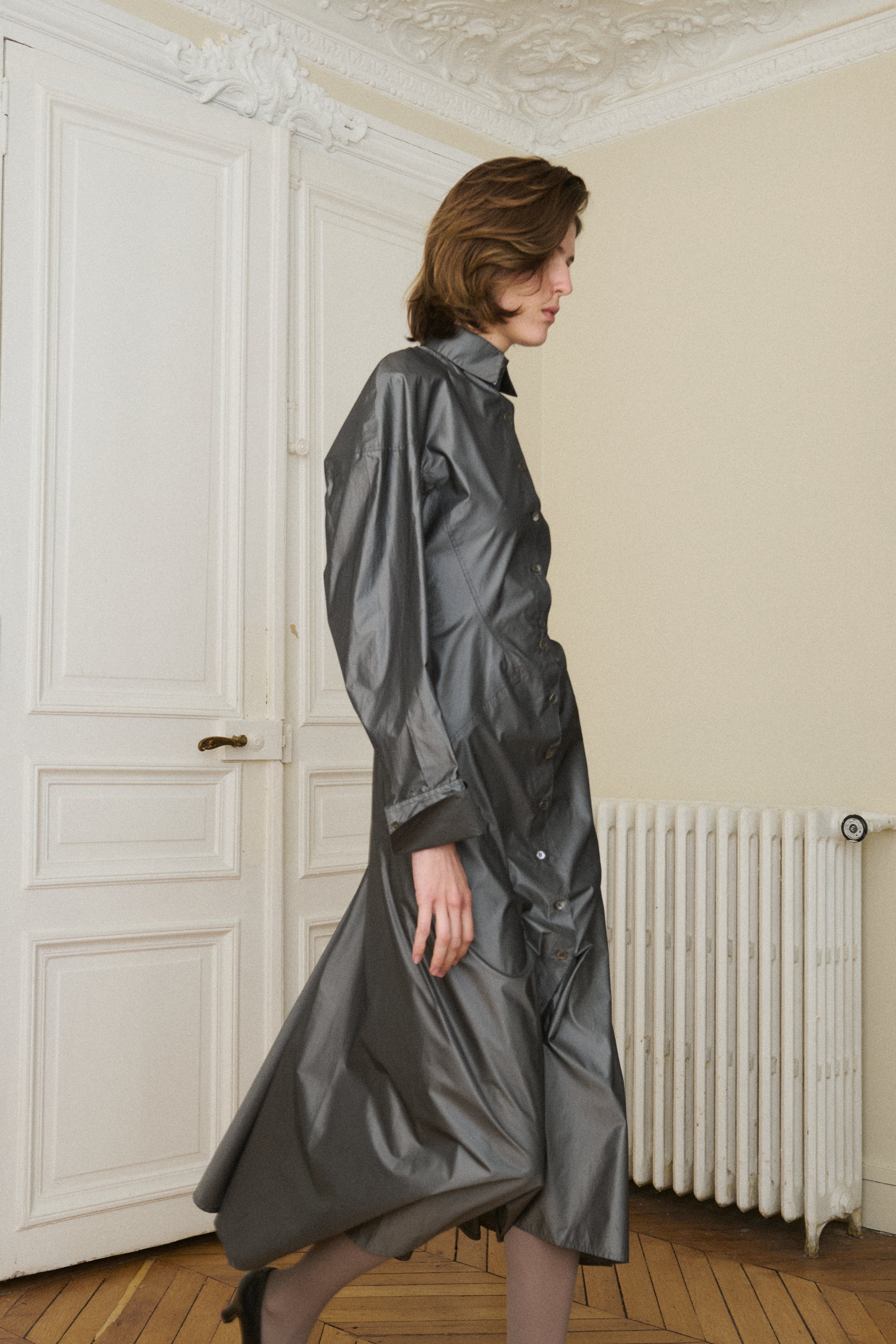 Alaïa Gunmetal Silk Dress - Desert Vintage