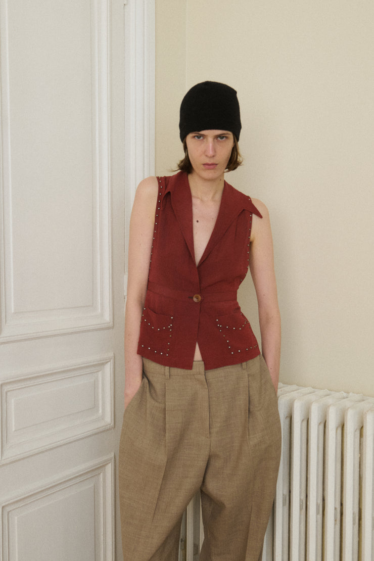 1940s Studded Vest - Desert Vintage