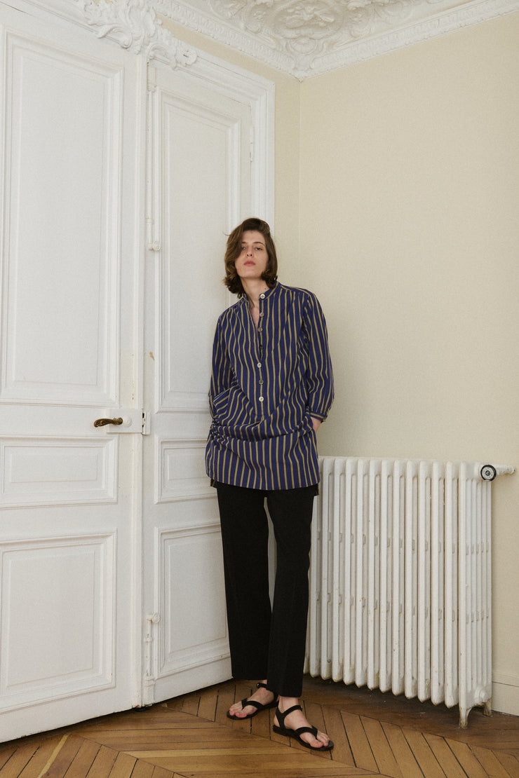 Ysl Blue Stripe Tunic - Desert Vintage