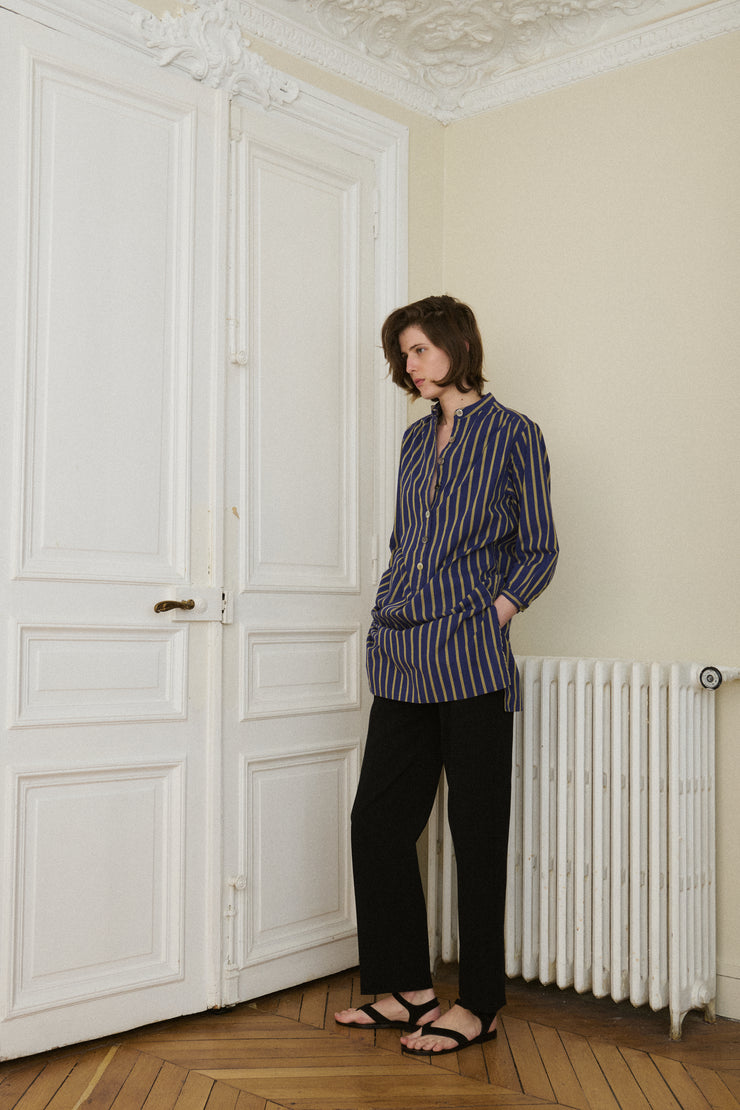 Ysl Blue Stripe Tunic - Desert Vintage