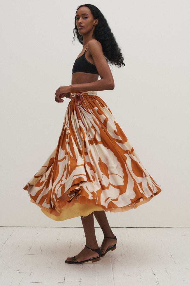 Hand Dyed Silk Skirt - Desert Vintage