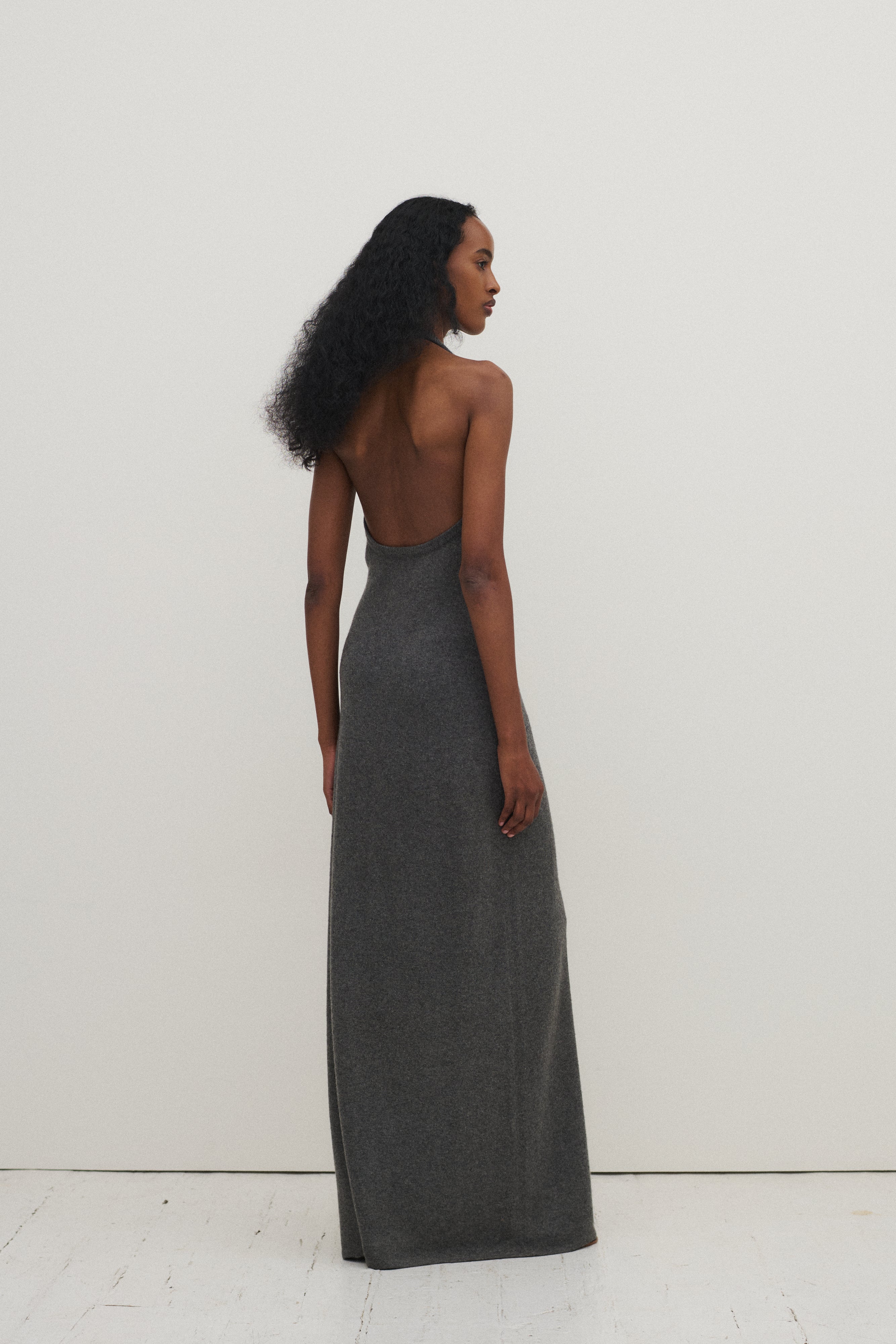 1973 Halston Grey Cashmere Dress - Desert Vintage