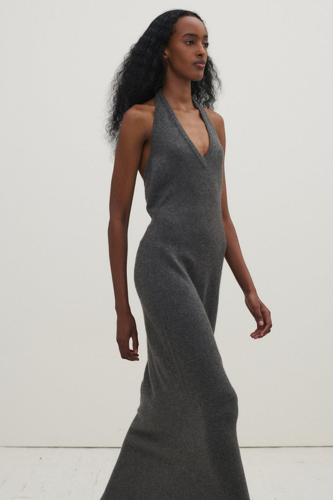 1973 Halston Grey Cashmere Dress - Desert Vintage