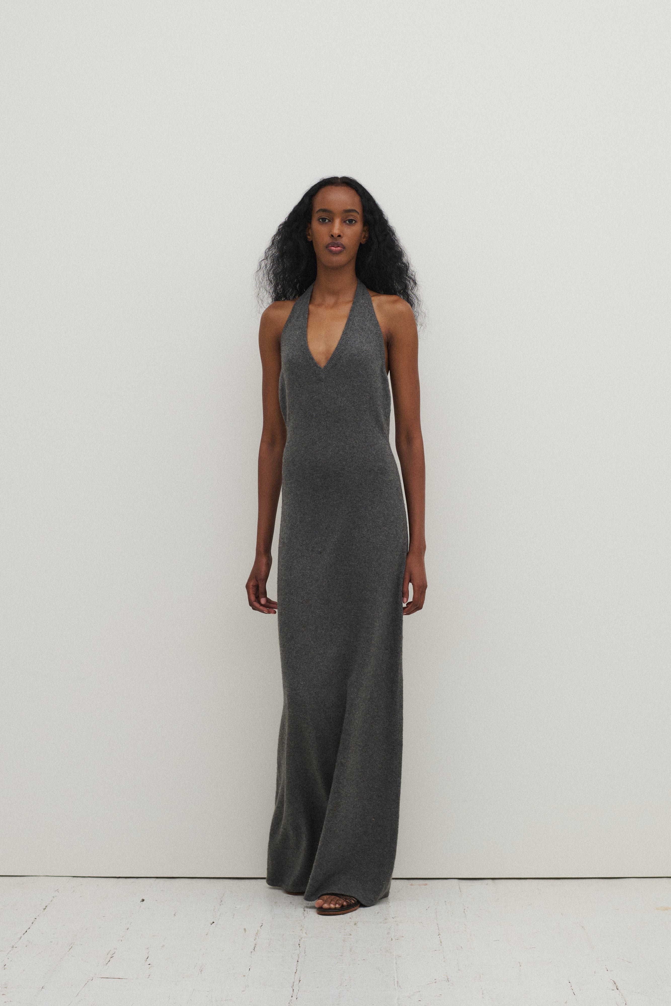 1973 Halston Grey Cashmere Dress - Desert Vintage