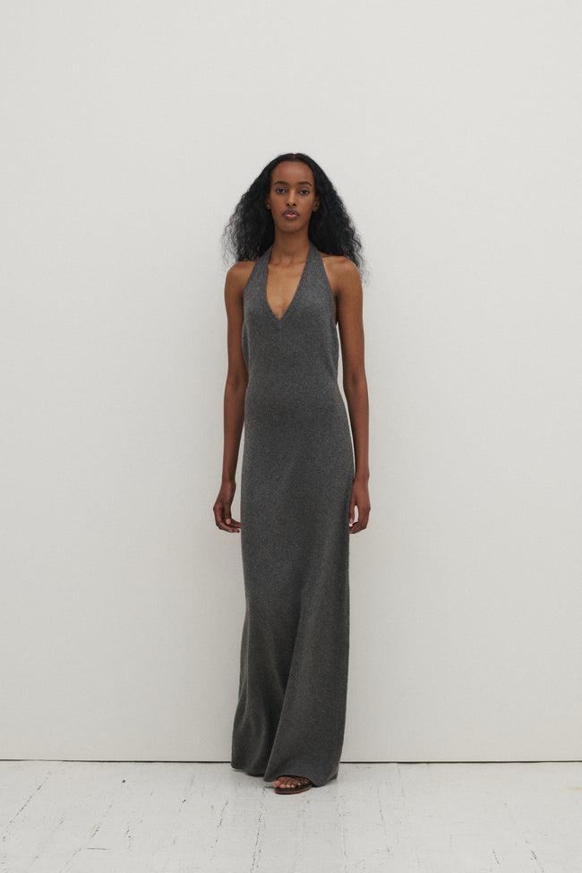 1973 Halston Grey Cashmere Dress - Desert Vintage