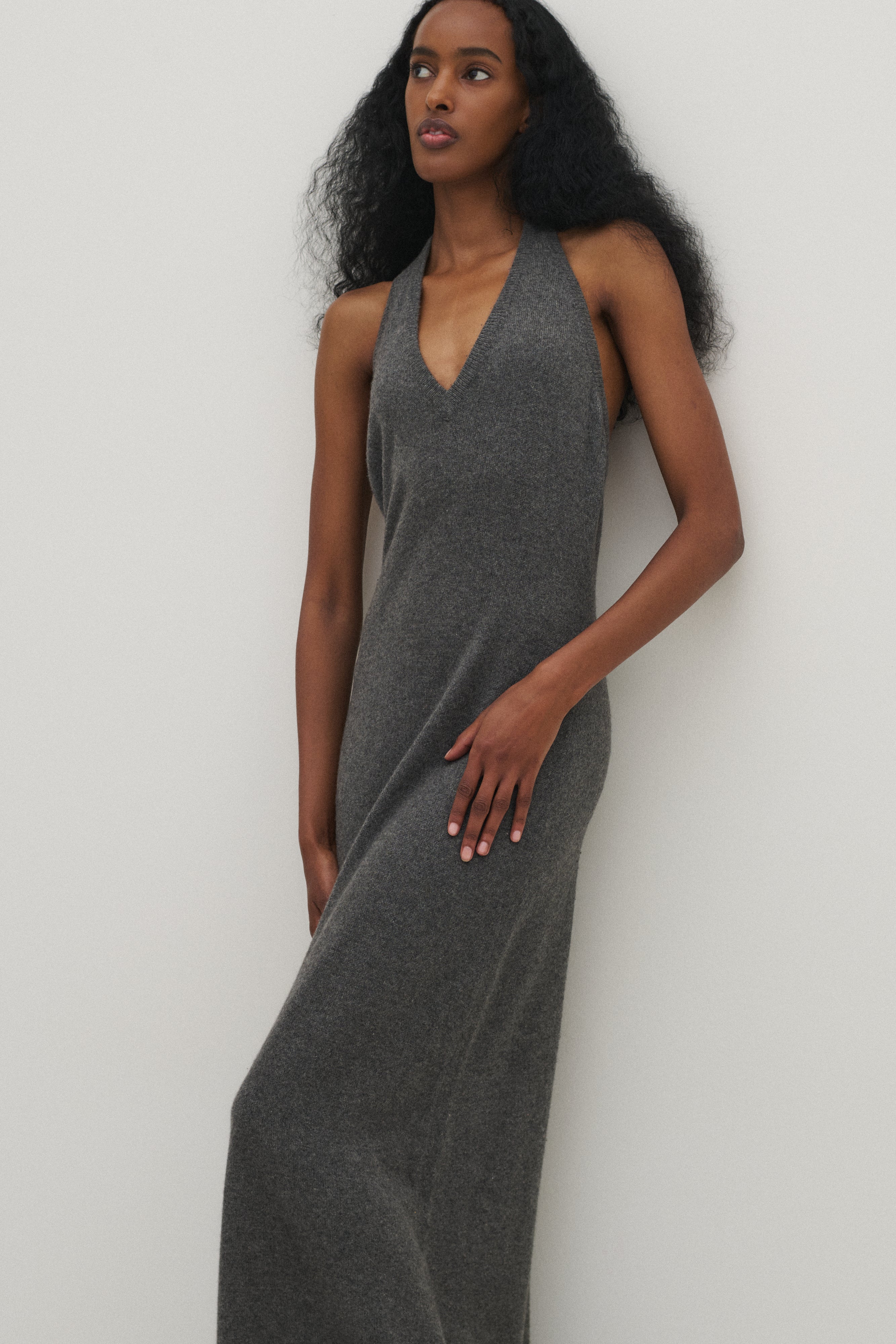 1973 Halston Grey Cashmere Dress - Desert Vintage