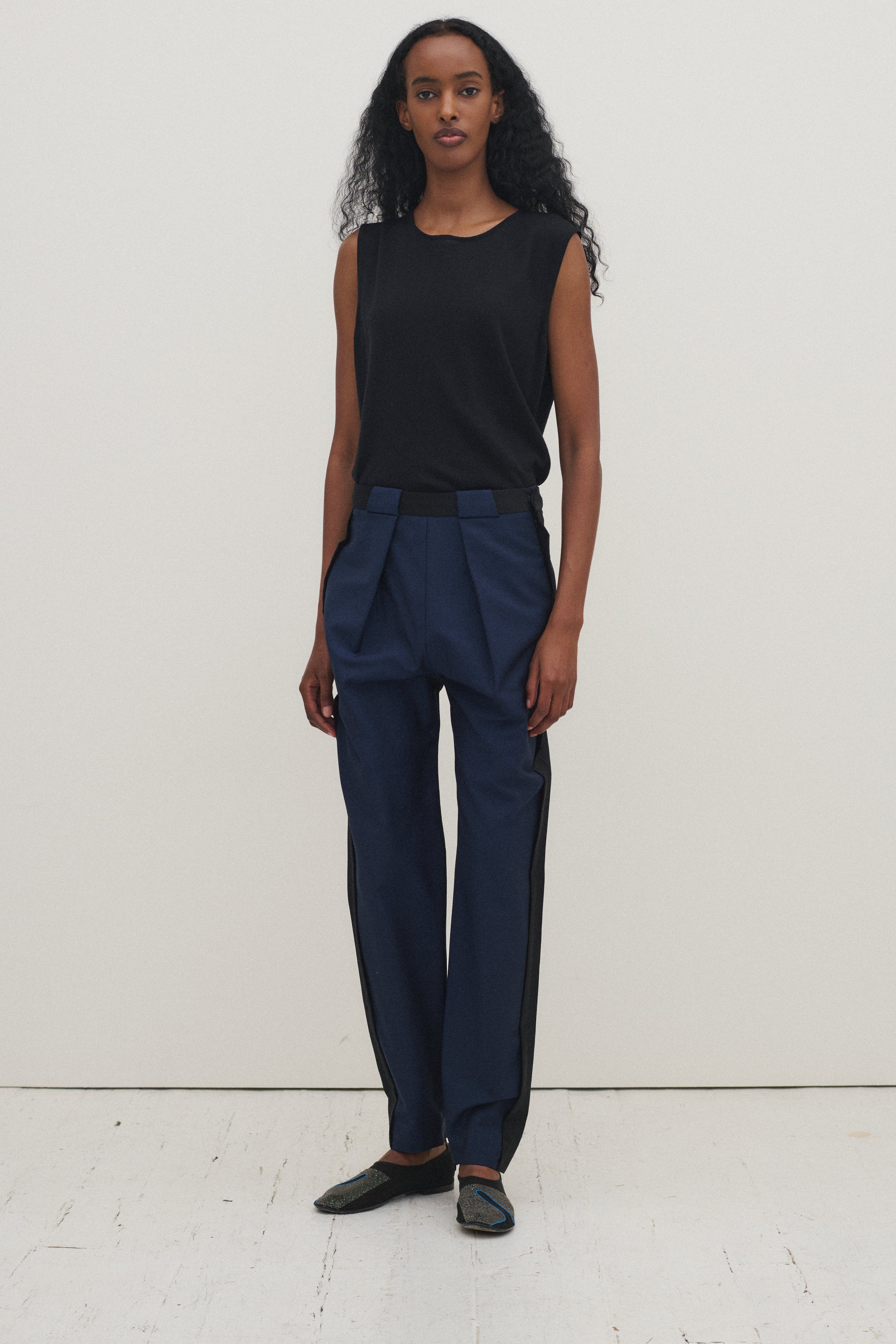 *Balenciaga Navy and Black Trousers - Desert Vintage