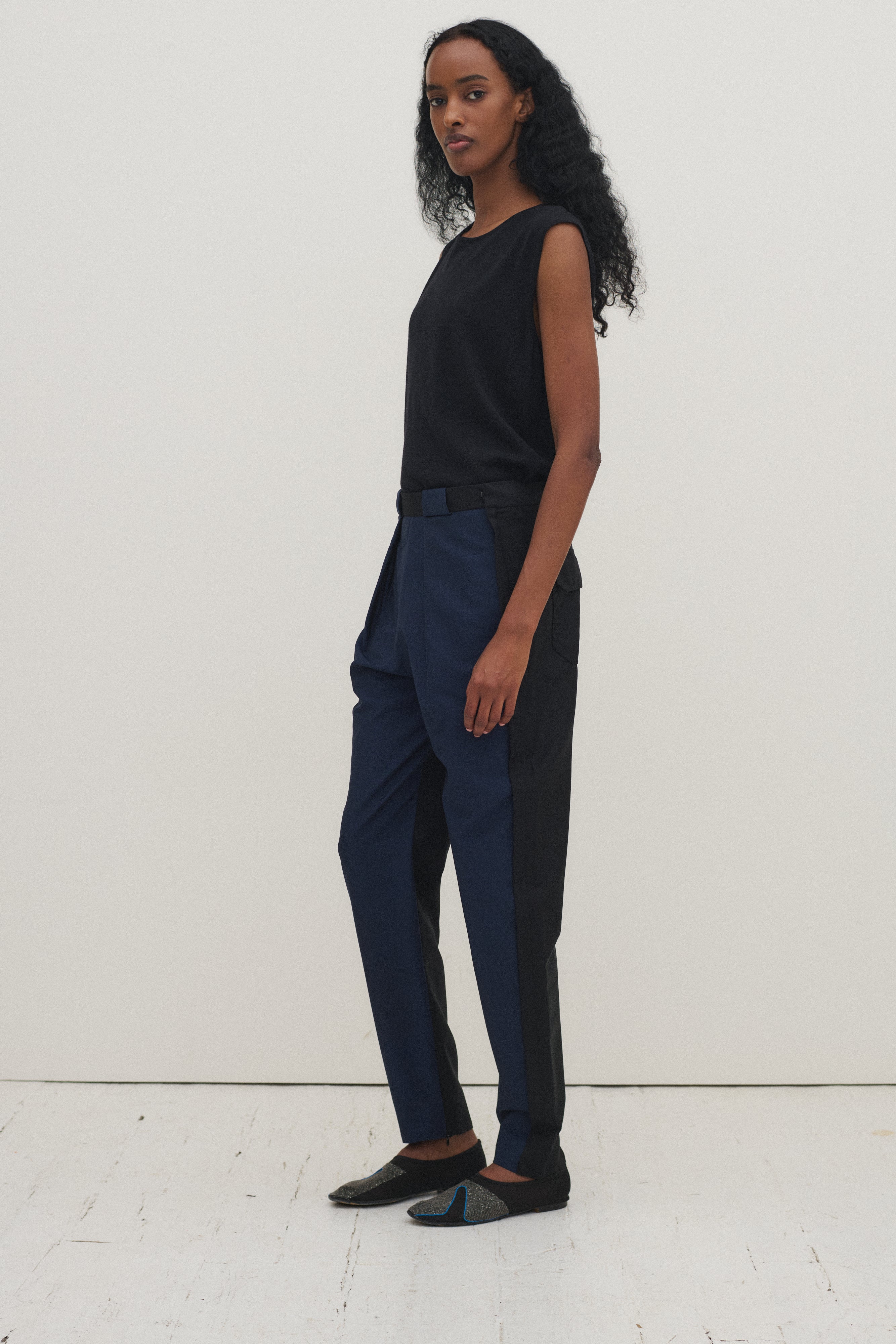 *Balenciaga Navy and Black Trousers - Desert Vintage