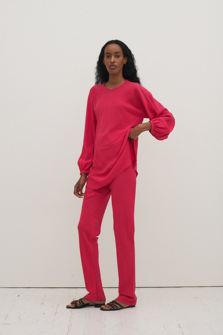 Halston Cerise Silk Ensemble - Desert Vintage