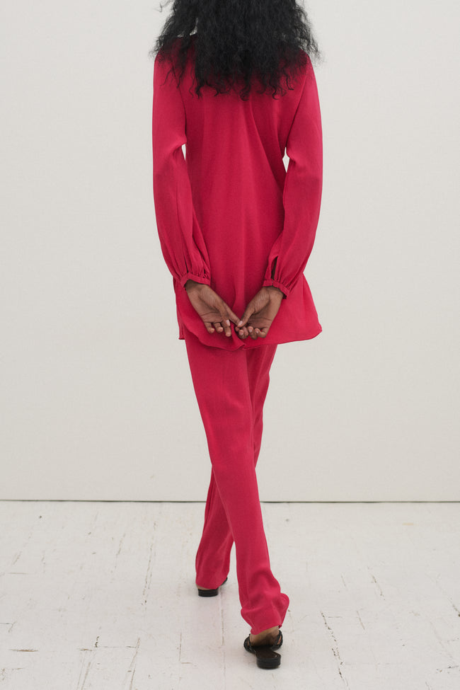 Halston Cerise Silk Ensemble - Desert Vintage
