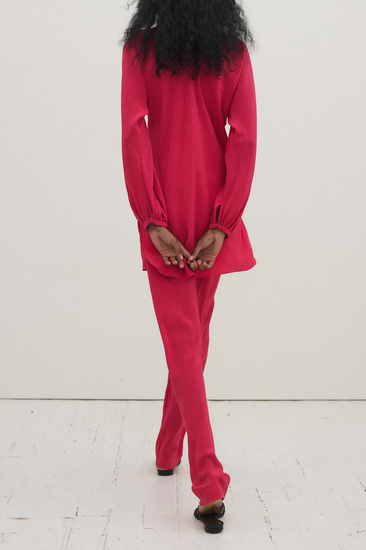 Halston Cerise Silk Ensemble - Desert Vintage