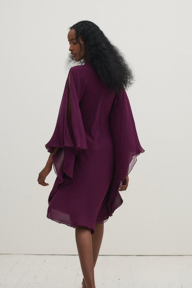 Halston Aubergine Dress - Desert Vintage