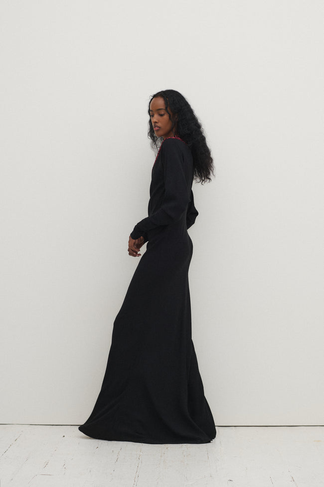 *Black Sequin Yolk Gown - Desert Vintage