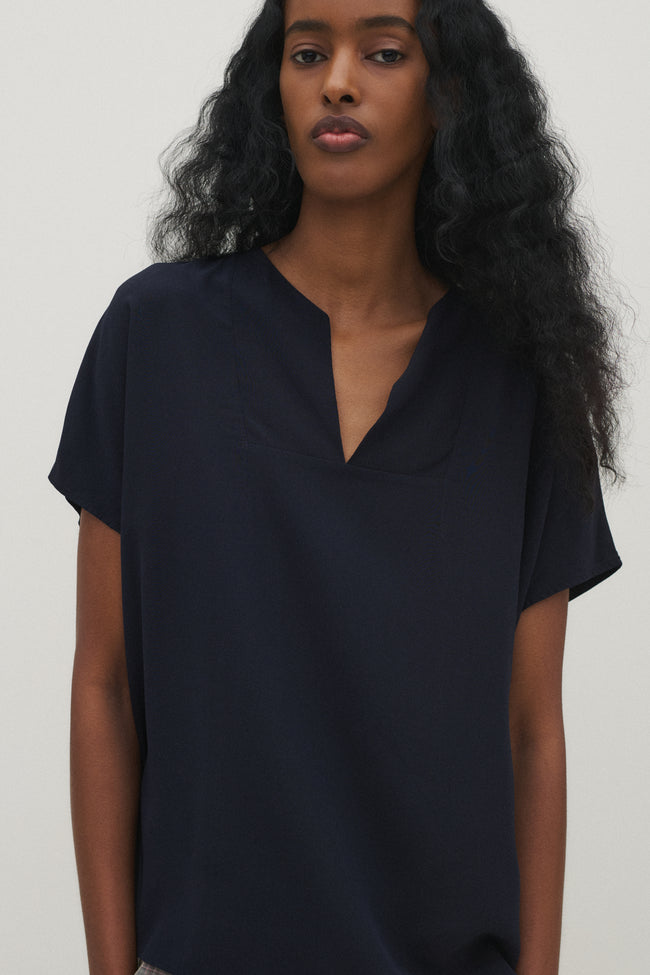 Gaultier era Hermès Navy Blouse - Desert Vintage