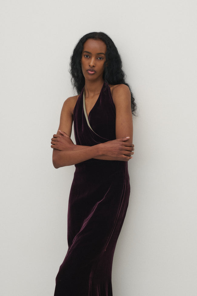 Chloé Aubergine Velvet Dress - Desert Vintage