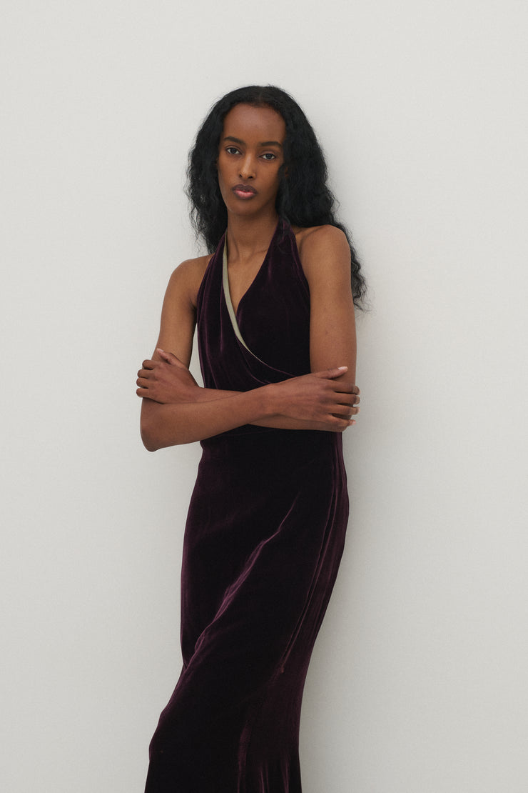 Chloé Aubergine Velvet Dress - Desert Vintage