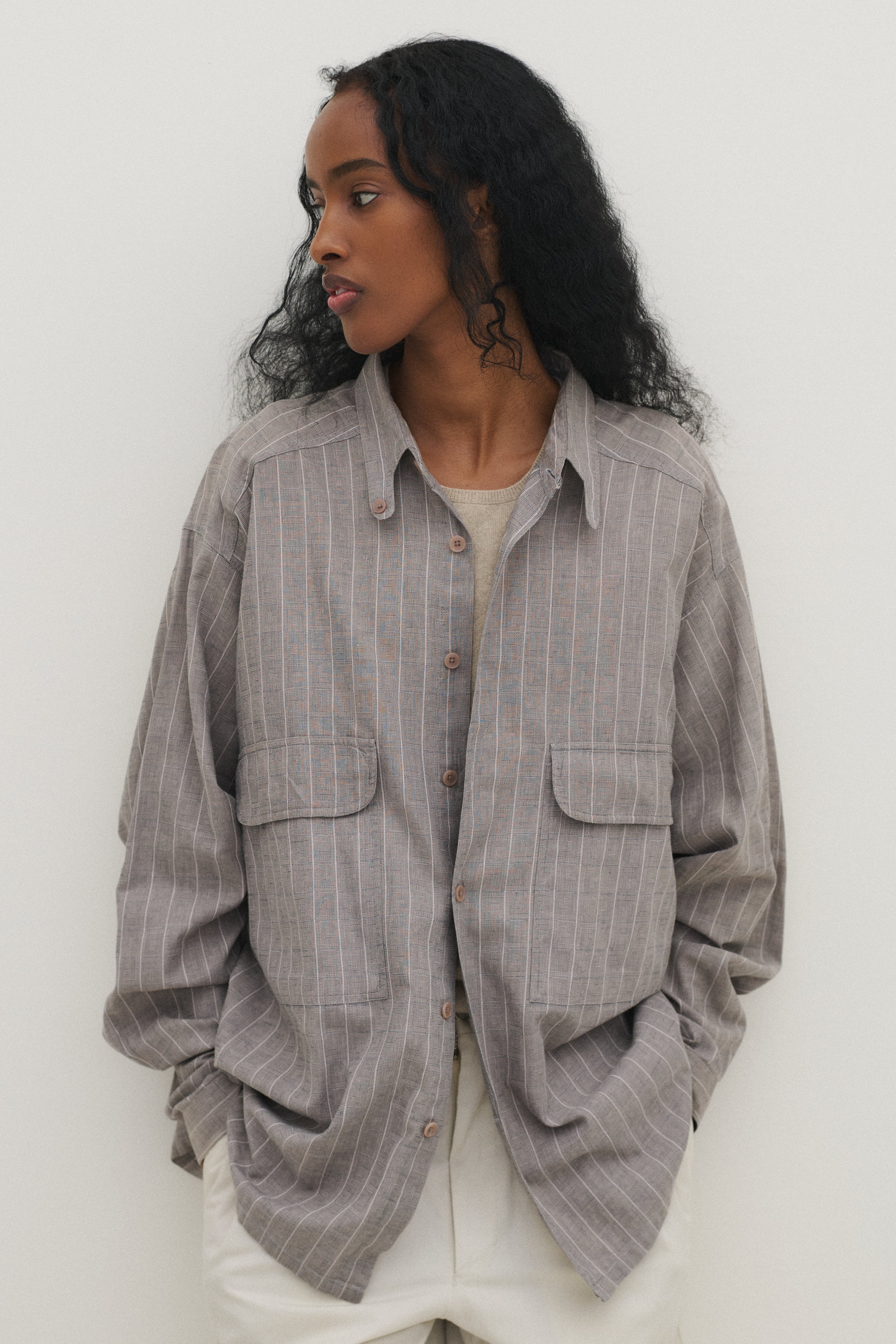 Armani Striped Button Down - Desert Vintage