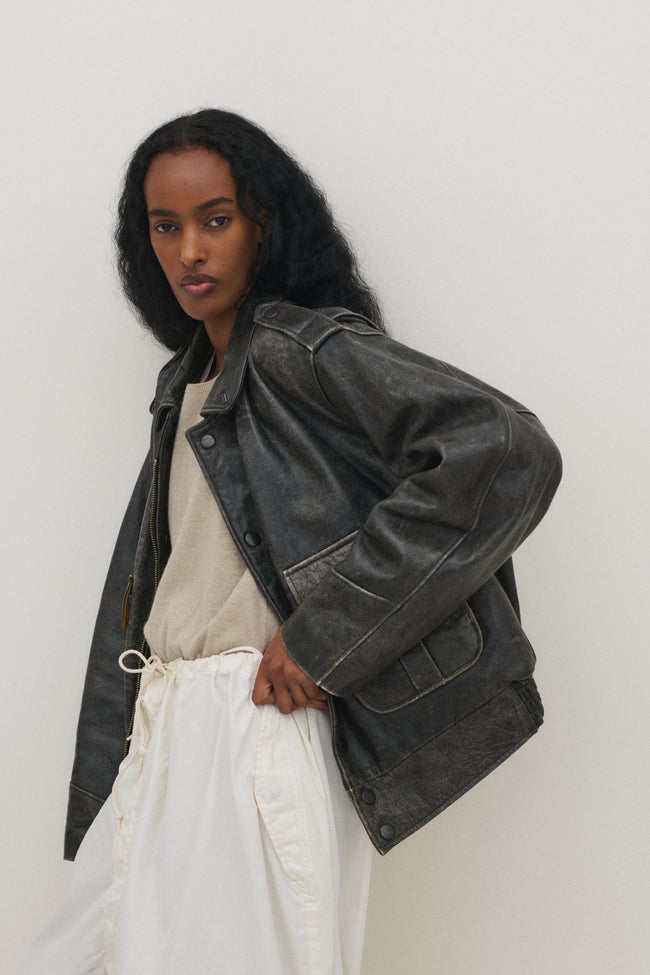 Armani Leather Bomber - Desert Vintage