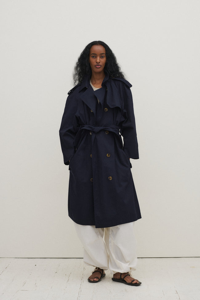 Céline Navy Trench - Desert Vintage