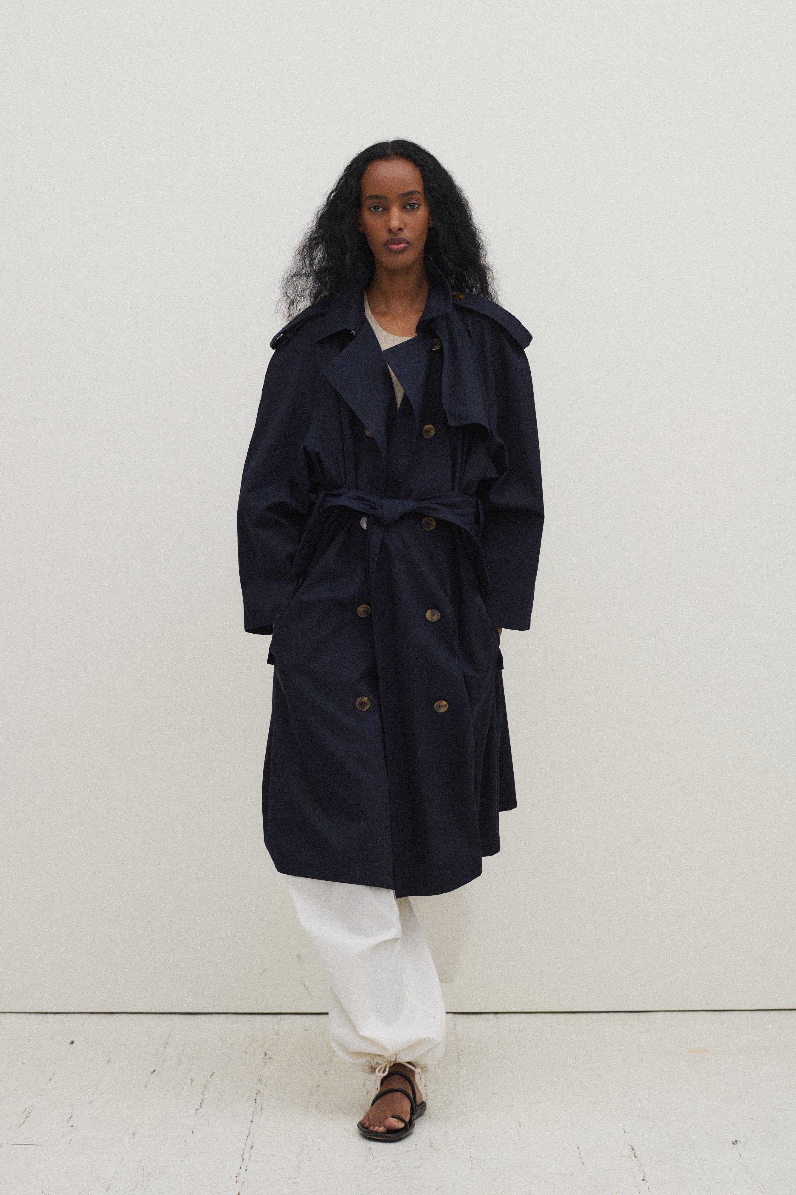 Céline Navy Trench - Desert Vintage
