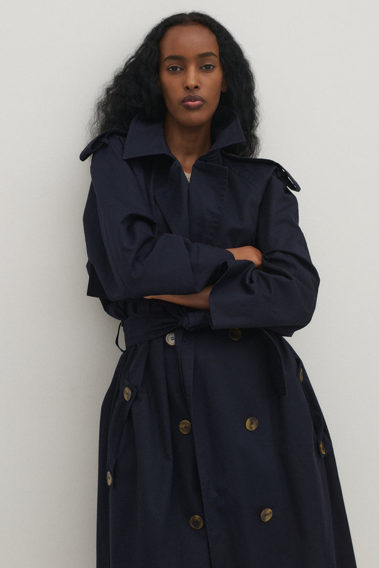 Céline Navy Trench - Desert Vintage