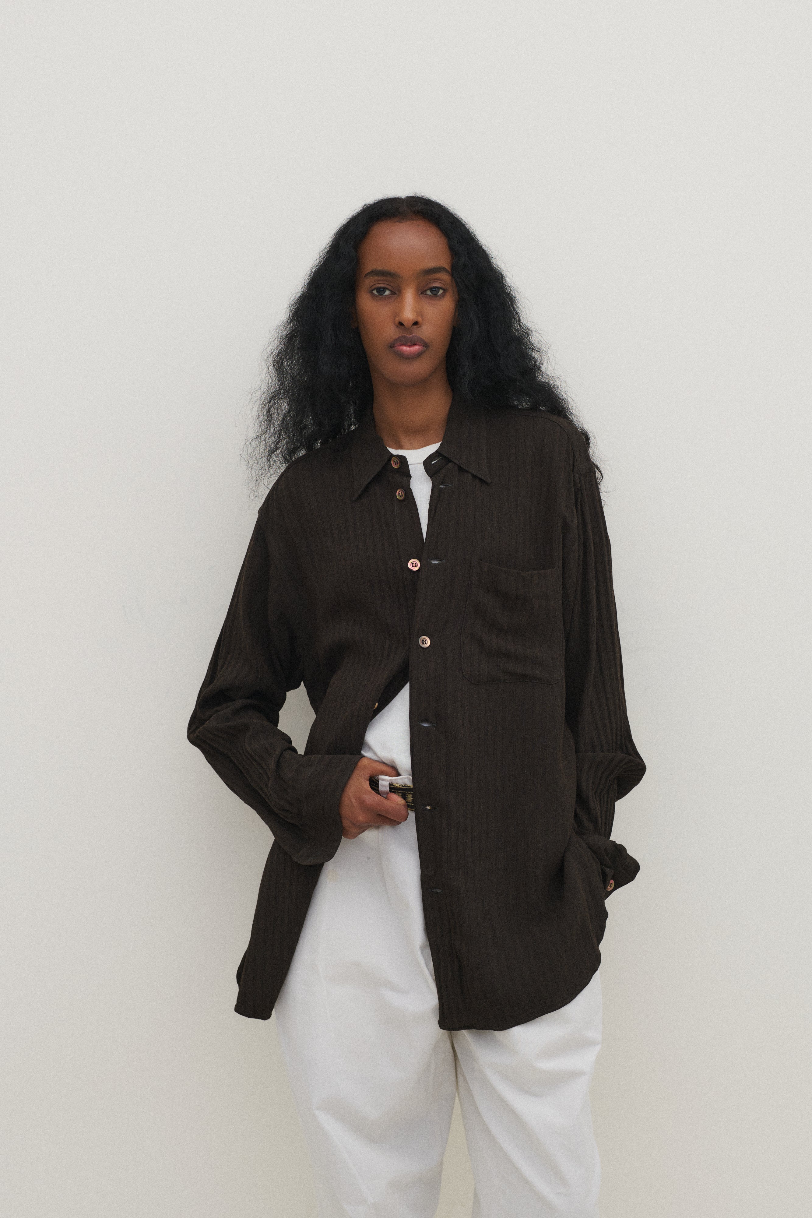 Armani Brown Stripe Shirt - Desert Vintage
