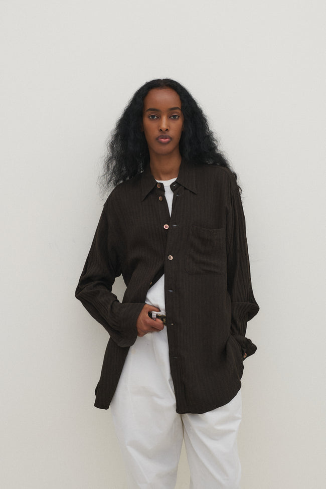 Armani Brown Stripe Shirt - Desert Vintage