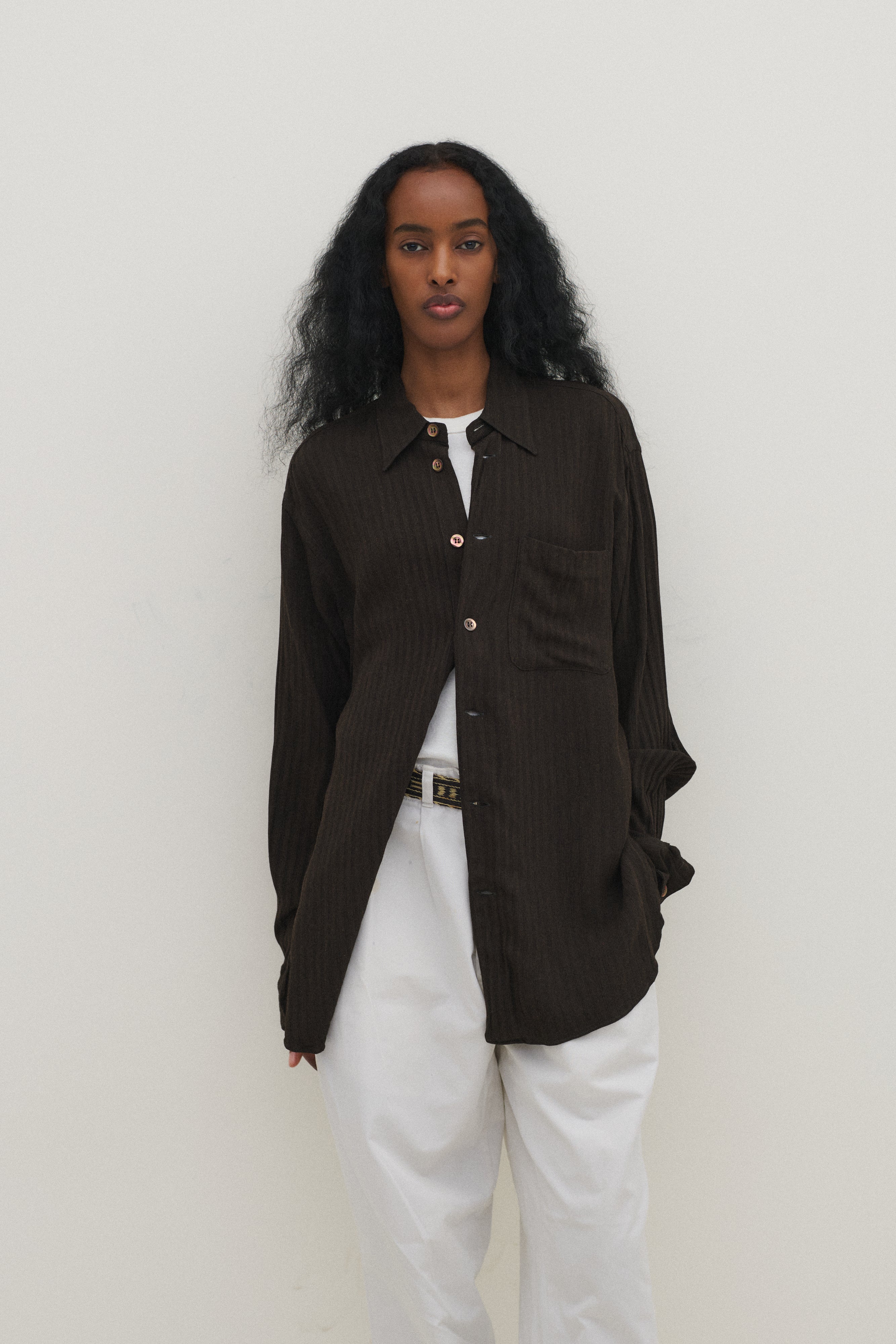 Armani Brown Stripe Shirt - Desert Vintage