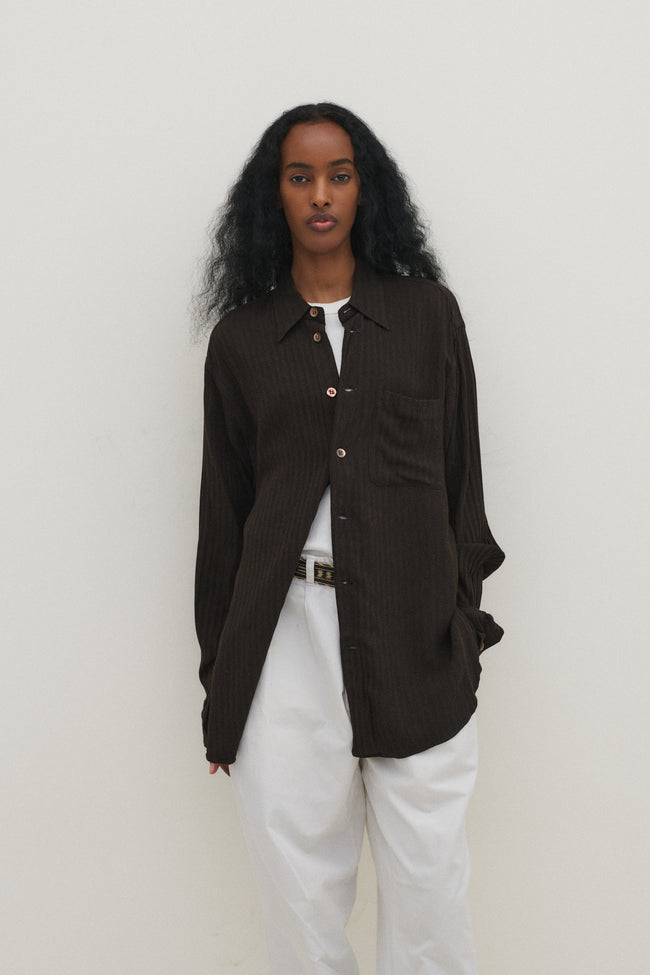 Armani Brown Stripe Shirt - Desert Vintage